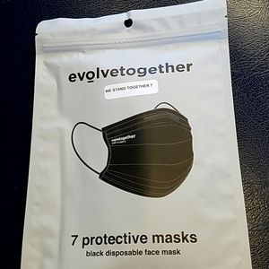 BLACK  EVOLVETOGETHER  3 PLY FACE MASKS